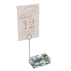 Table Card Holder-Blue Hydrangeas Place Card Holder