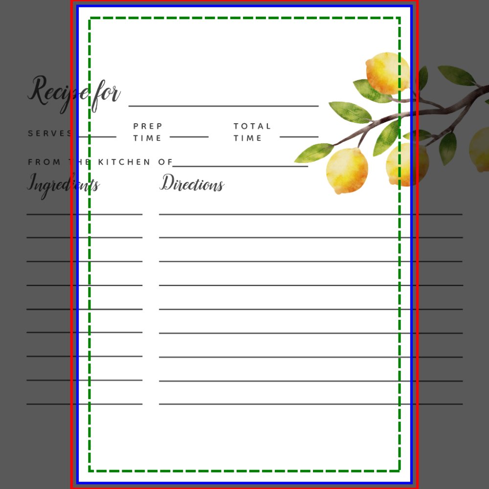 Lemon Tree Bridal Shower Recipe Card