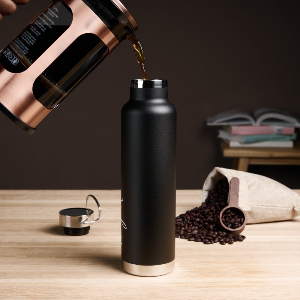 Personalized Your Name Script Black Wedding Water Bottle