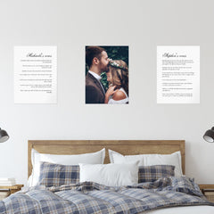 Married Couple's Wedding Vows & Photo Wall Art Sets