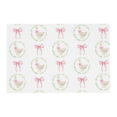 Goose Blush pink Bow Pastel Girl Birthday  Placemat