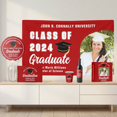 Red White Congratulations Graduate Custom Yard Sign