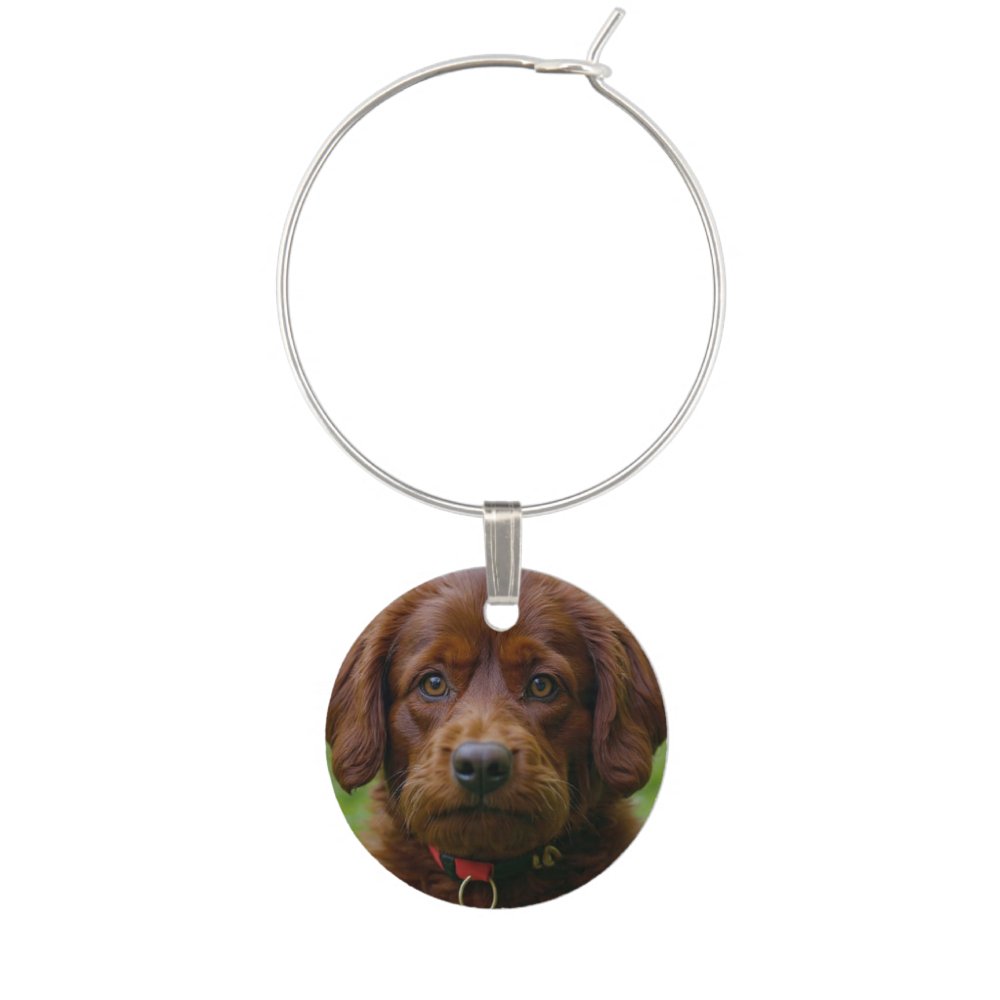 Personalized Photo Collage 4 Photos Wine Charm