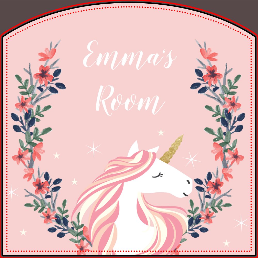 Unicorn Kids Room Door Sign