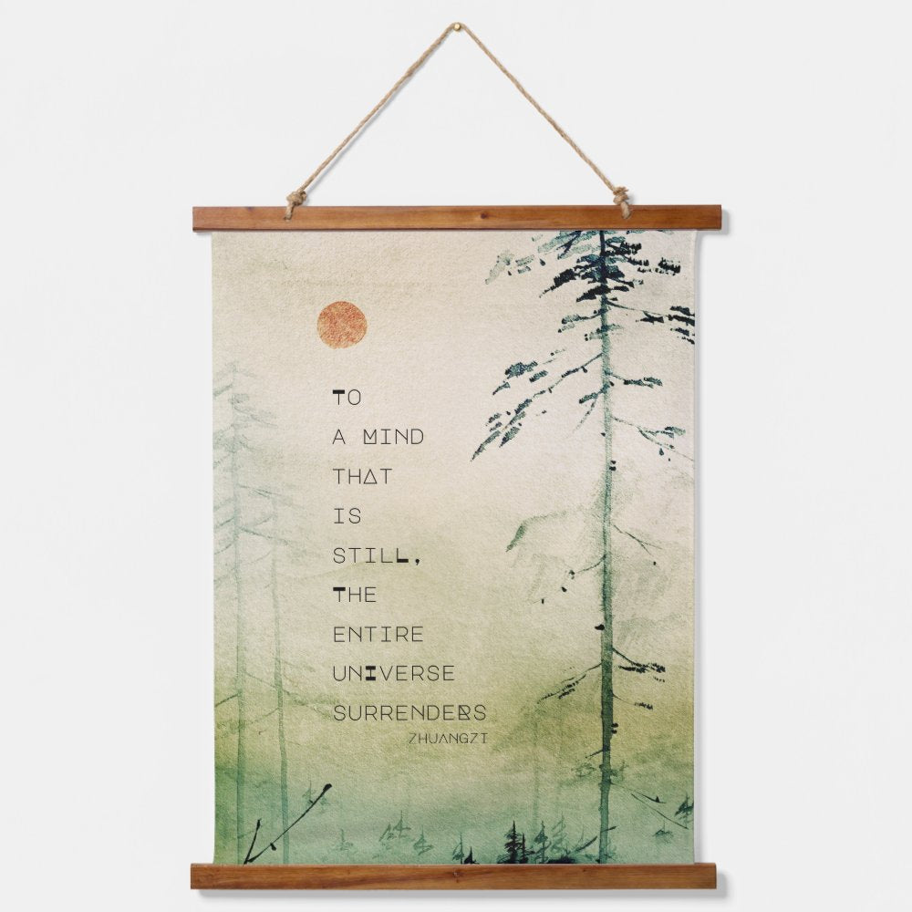 Motivational Zen Quote Asian Art Wood  Hanging Tapestry