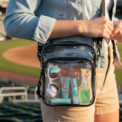 Personalized Baseball Heart Love Name Clear Crossbody Bag