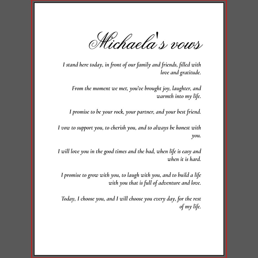 Married Couple's Wedding Vows & Photo Wall Art Sets