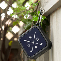 Navy Blue Golf Clubs Monogram Bluetooth Speaker