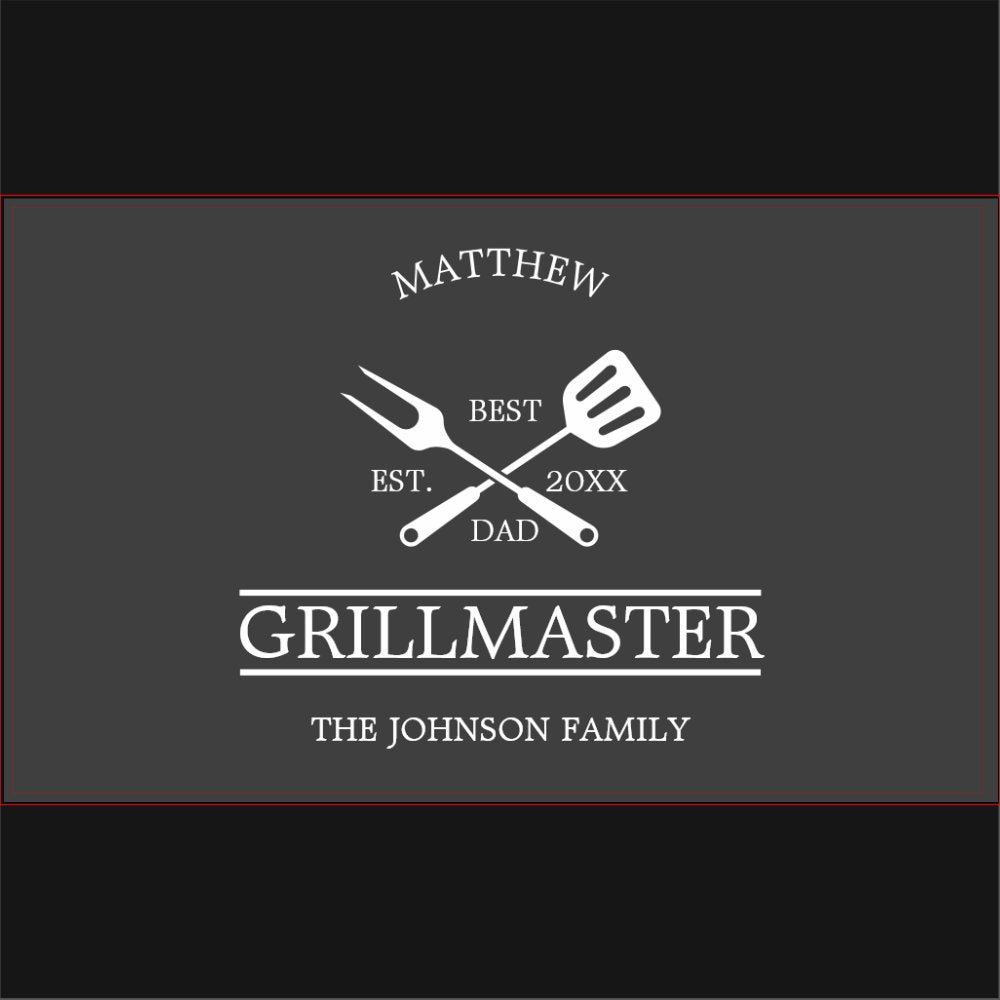 BBQ Grill Master Personalized Best Dad Father's   Serving Tray