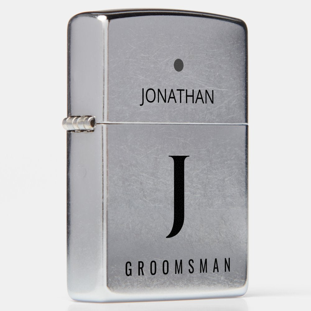 Groomsman | Best Man elegant monogrammed favor Zippo Lighter