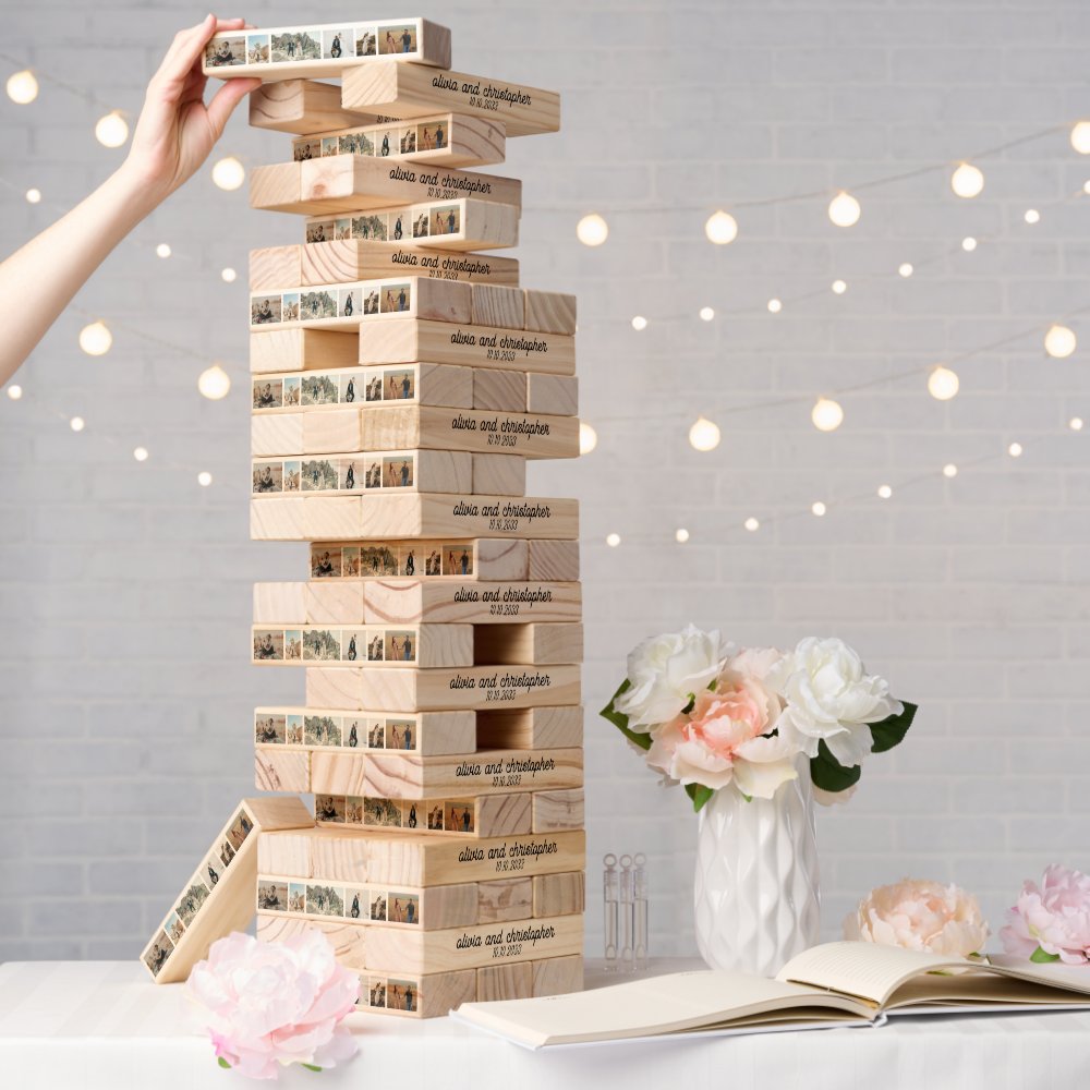 Personalized Photo Bridal Shower Wedding Jenga