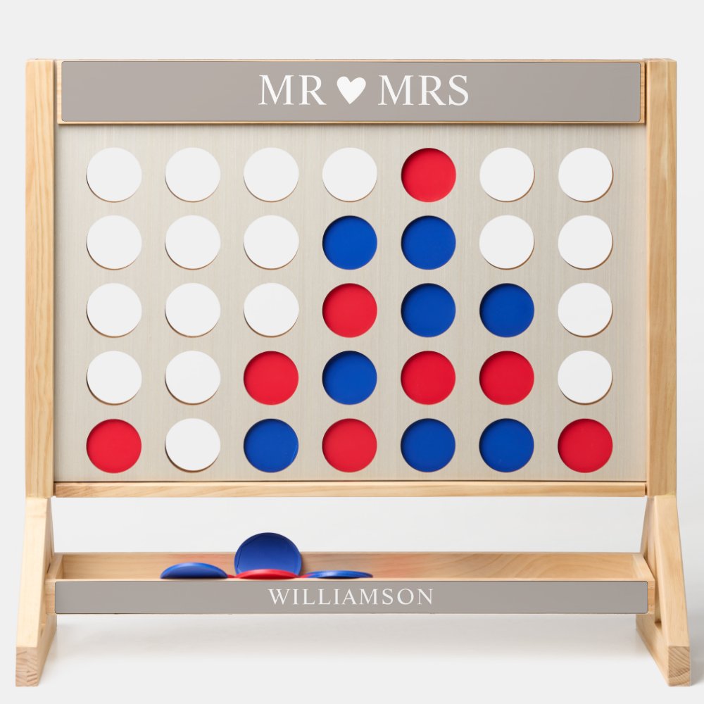 Custom Heart Giant Fast Four Wedding Lawn Game