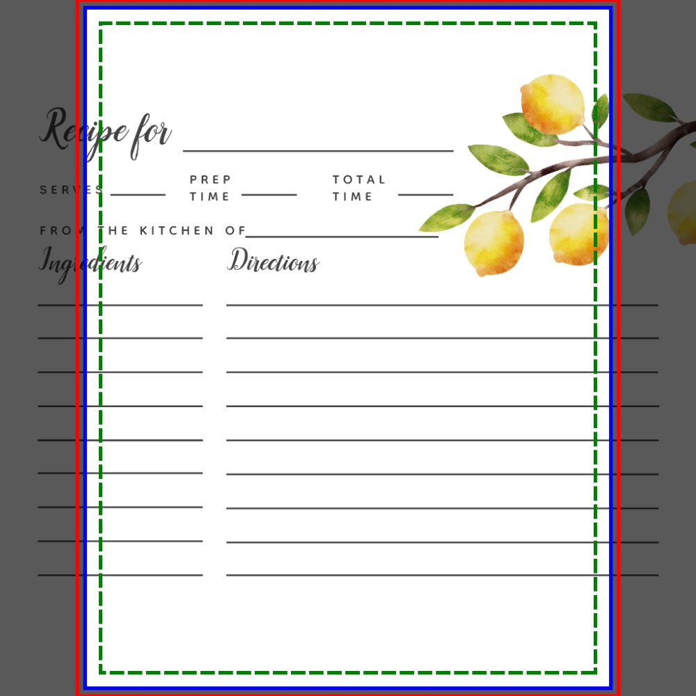 Lemon Tree Bridal Shower Recipe Card