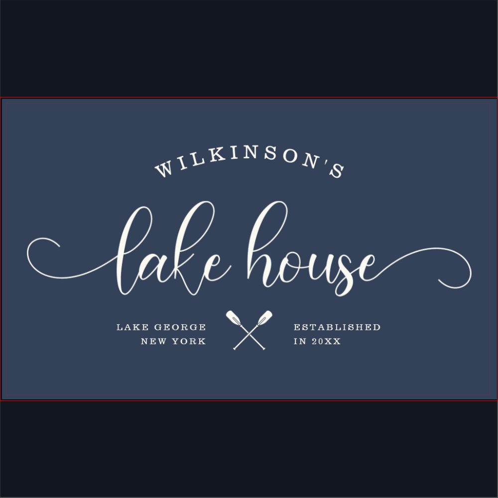 Modern Family Name Lake House Script Custom Serving Tray