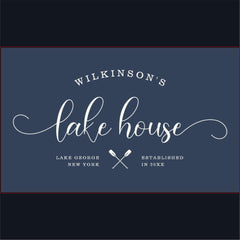 Modern Family Name Lake House Script Custom Serving Tray
