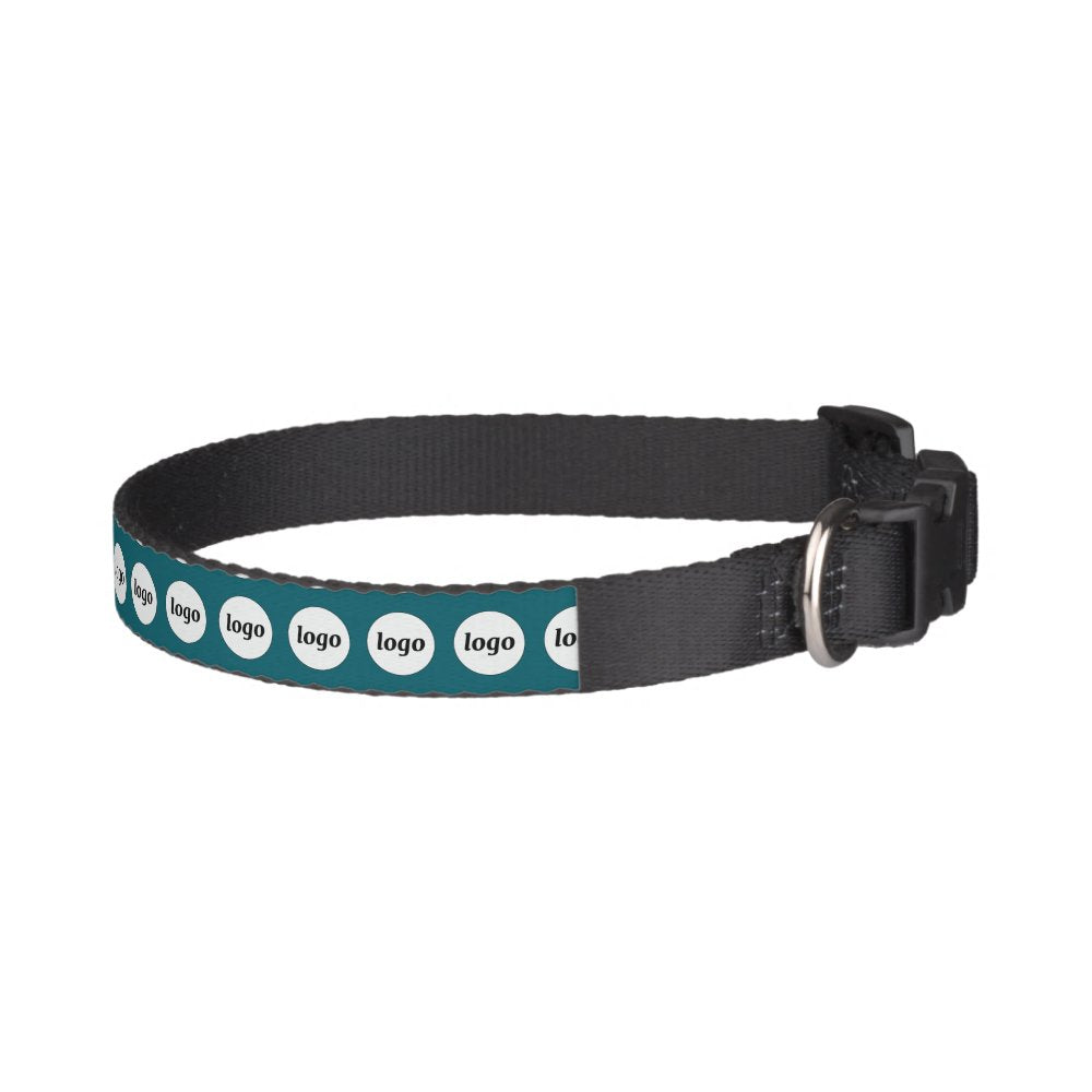 Simple Logo Business Promotional Teal Green Pet Collar