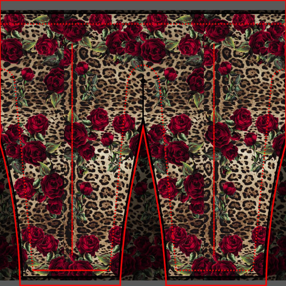 Red Roses Leopard print Leggings