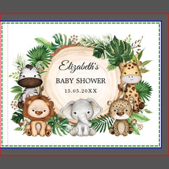 Trendy Greenery Jungle Safari Animals Baby Shower Guest Book