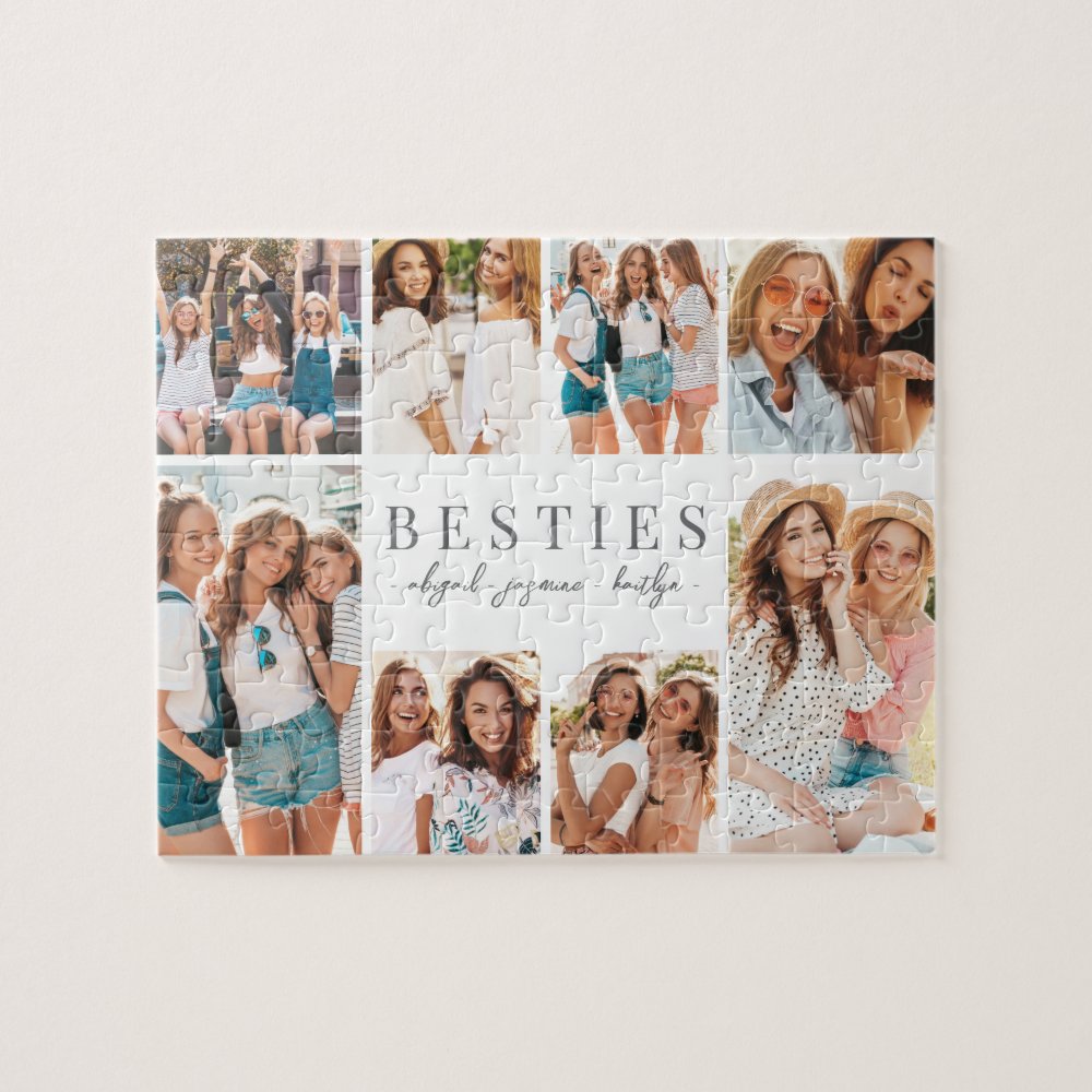 Best Friends Elegant BFF Collage Photo Jigsaw Puzzle