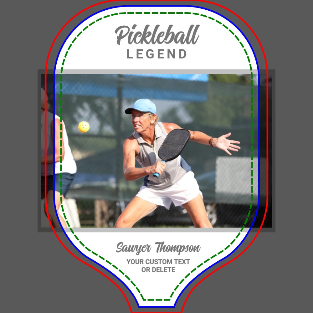 Fun Custom Text and Photo White Personalized Pickleball Paddle