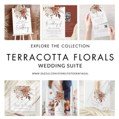 Rustic Autumn Florals Names Date Wedding  Place Card