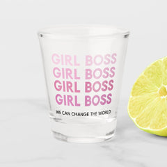 Modern Pink Girl Boss Best Girly Gift Shot Glass