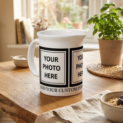 Upload 3 Photos & Add Text – Customize Picture Beverage Pitcher