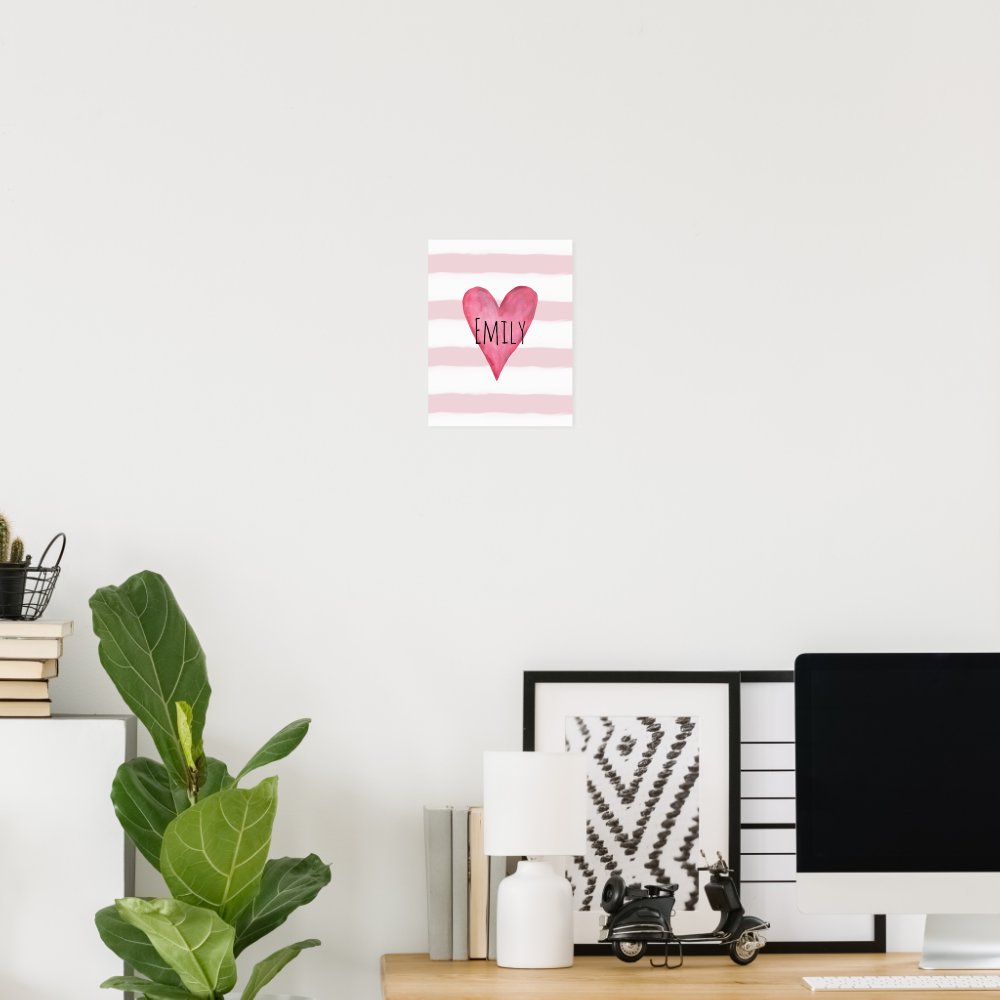 You are Loved Customizable Pink Heart Baby Girl's Poster