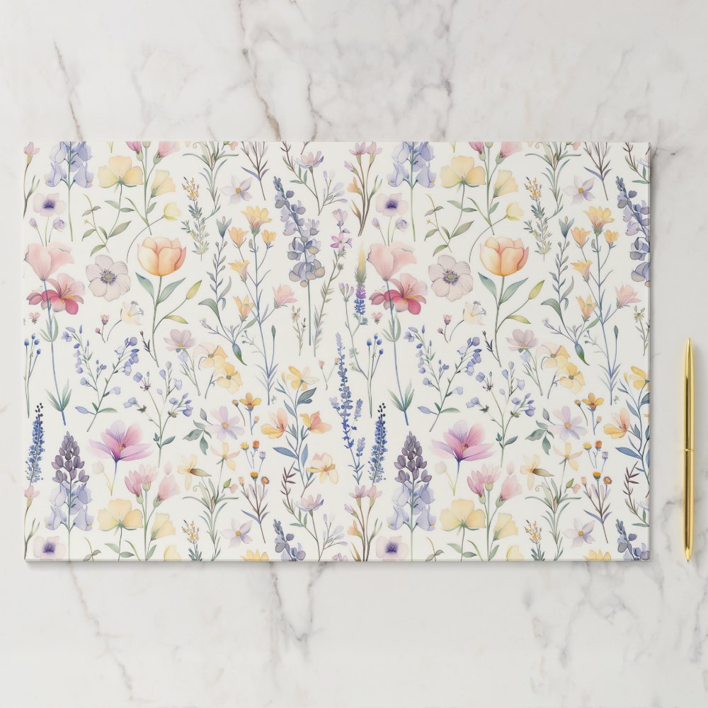 Wildflowers Paper Placemat, Floral Party Table Mat