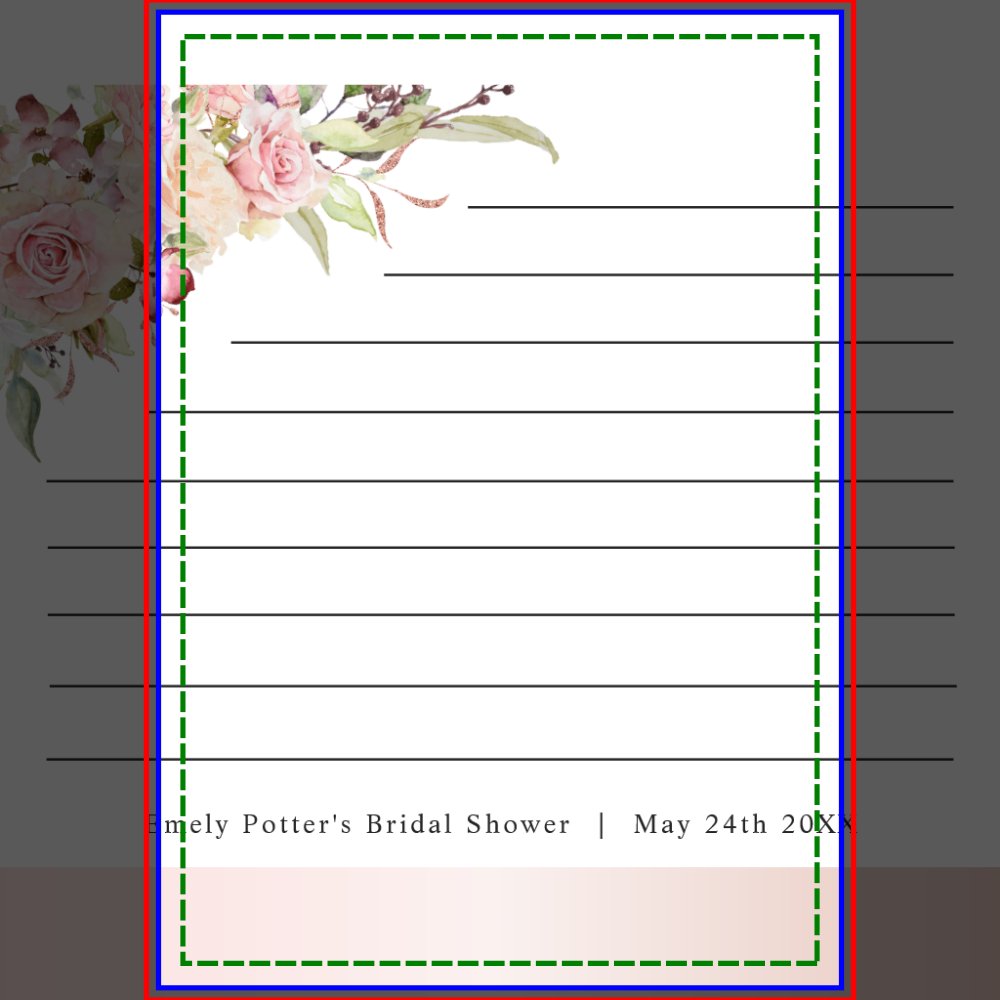 Pink, Rose Gold Floral Bridal Shower Recipe Card