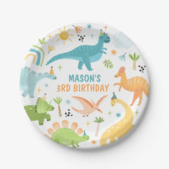 Blue Dinosaur Birthday Party  Paper Plates