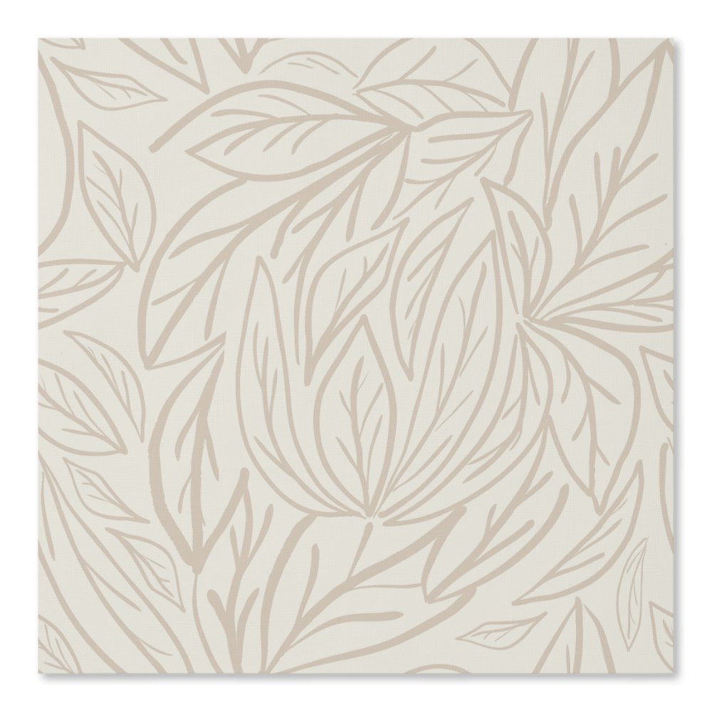 Japandi Line art leaves minimal neutral beige Wallpaper