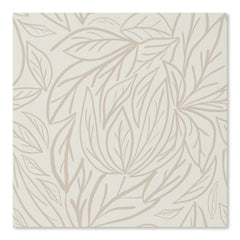 Japandi Line art leaves minimal neutral beige Wallpaper