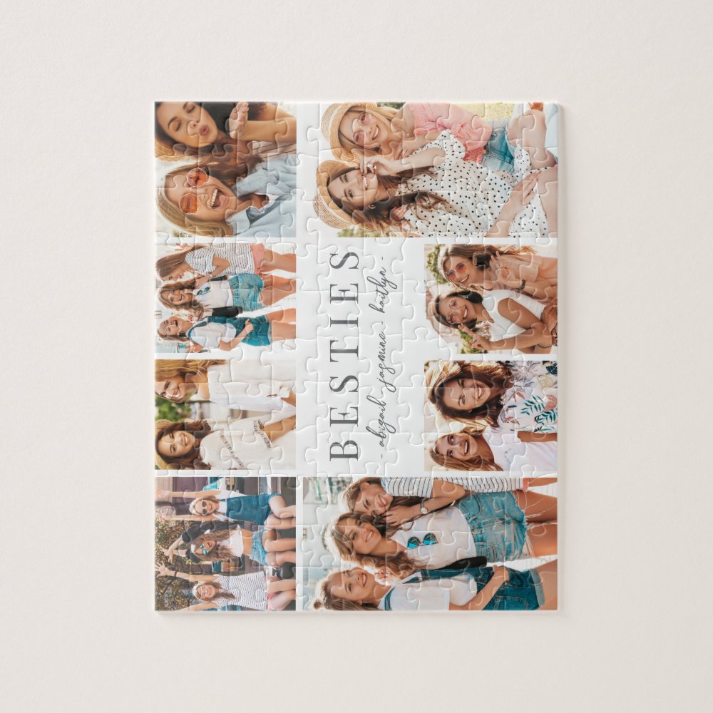 Best Friends Elegant BFF Collage Photo Jigsaw Puzzle