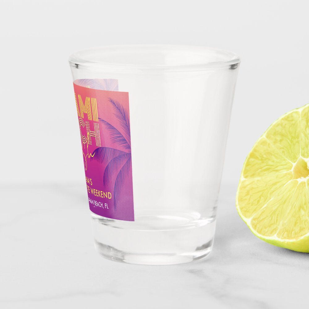 Miami Beach Bachelorette Shot Glass