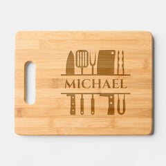 Barbecue BBQ Cook Monogram Chef Grilling Engraved Cutting Board