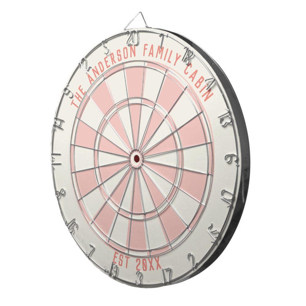 Personalized Family Name Custom Pink Game Room  Dart Board