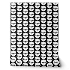Logo Pattern Business Promotional Black Wallpaper
