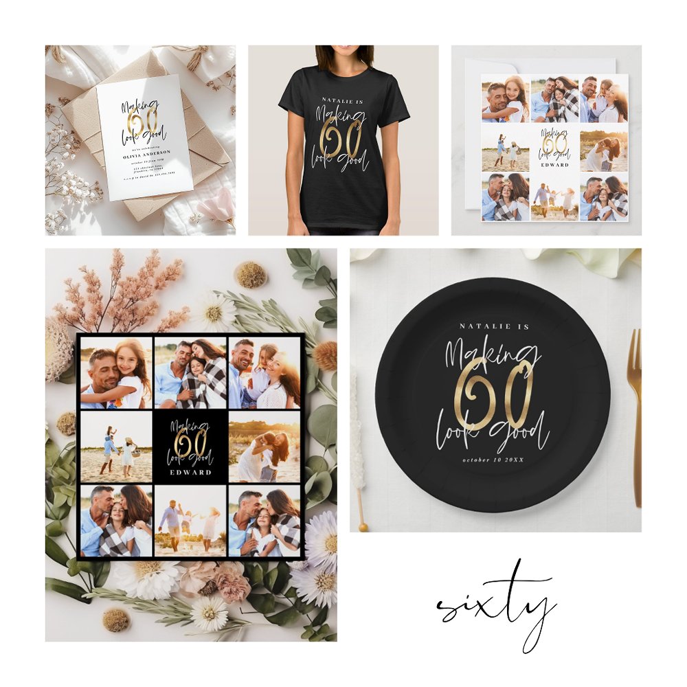 Making 60 look good gold Birthday party Paper Plates