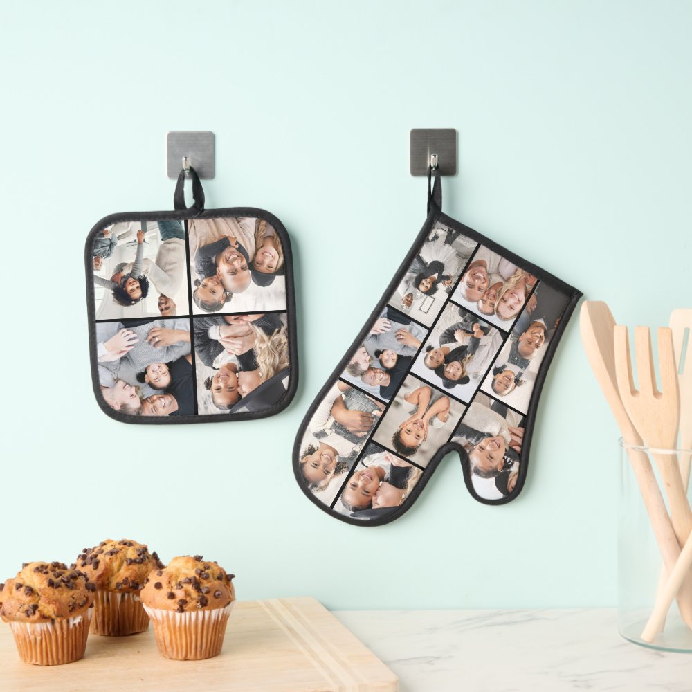 Photo Collage Simple Picture Oven Mitt & Pot Holder Set