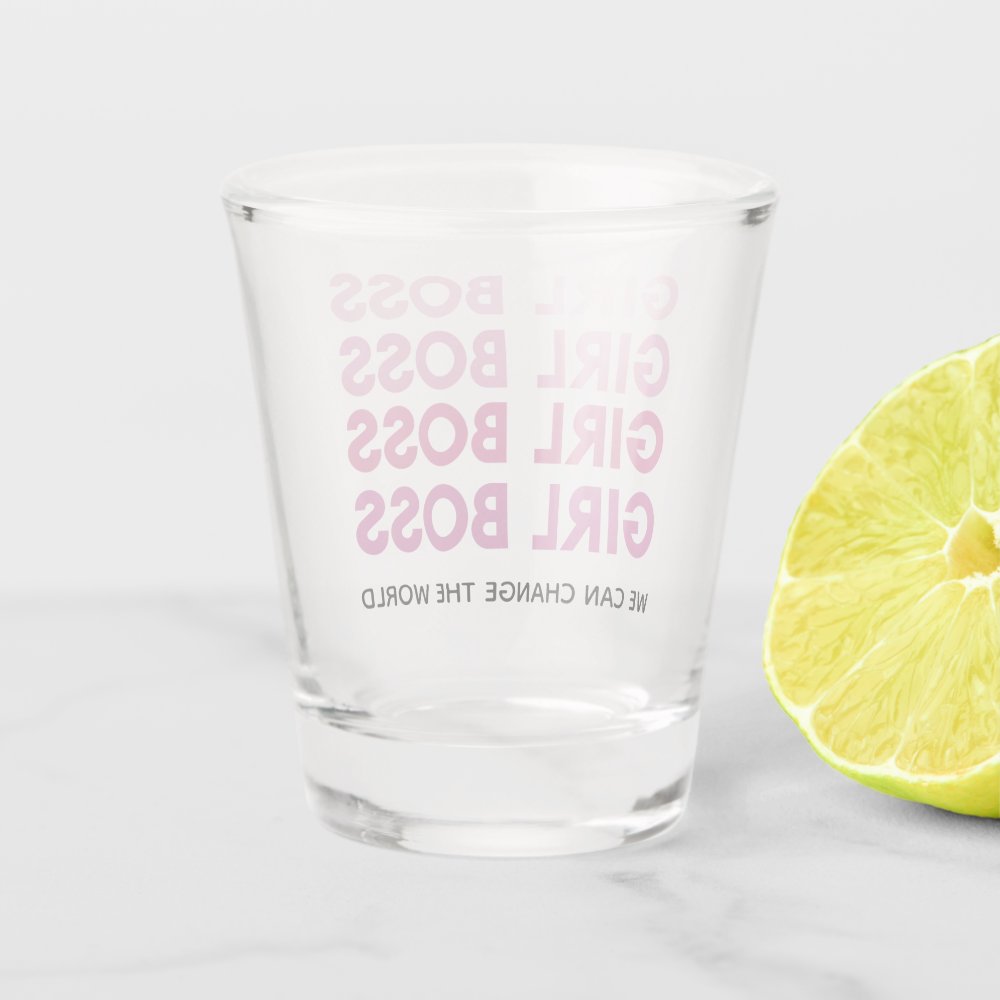 Modern Pink Girl Boss Best Girly Gift Shot Glass