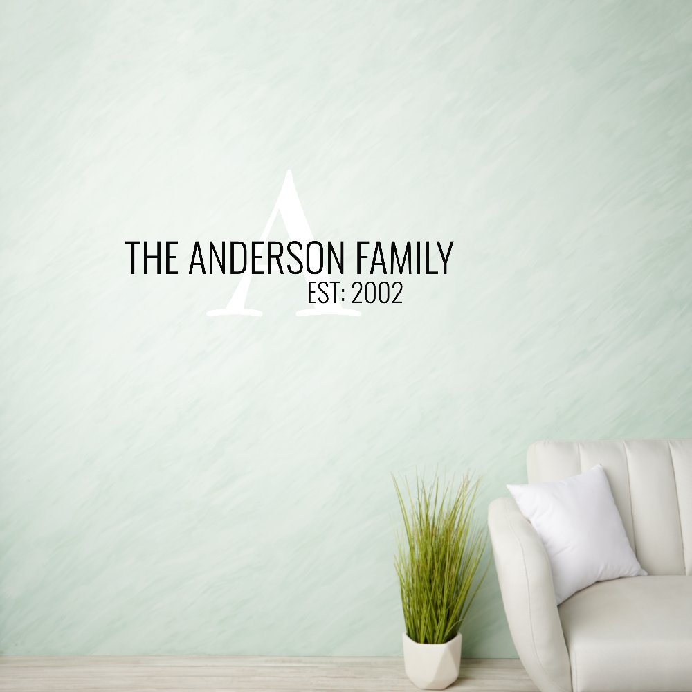 Family Name Personalized Monogram  Wall Decal
