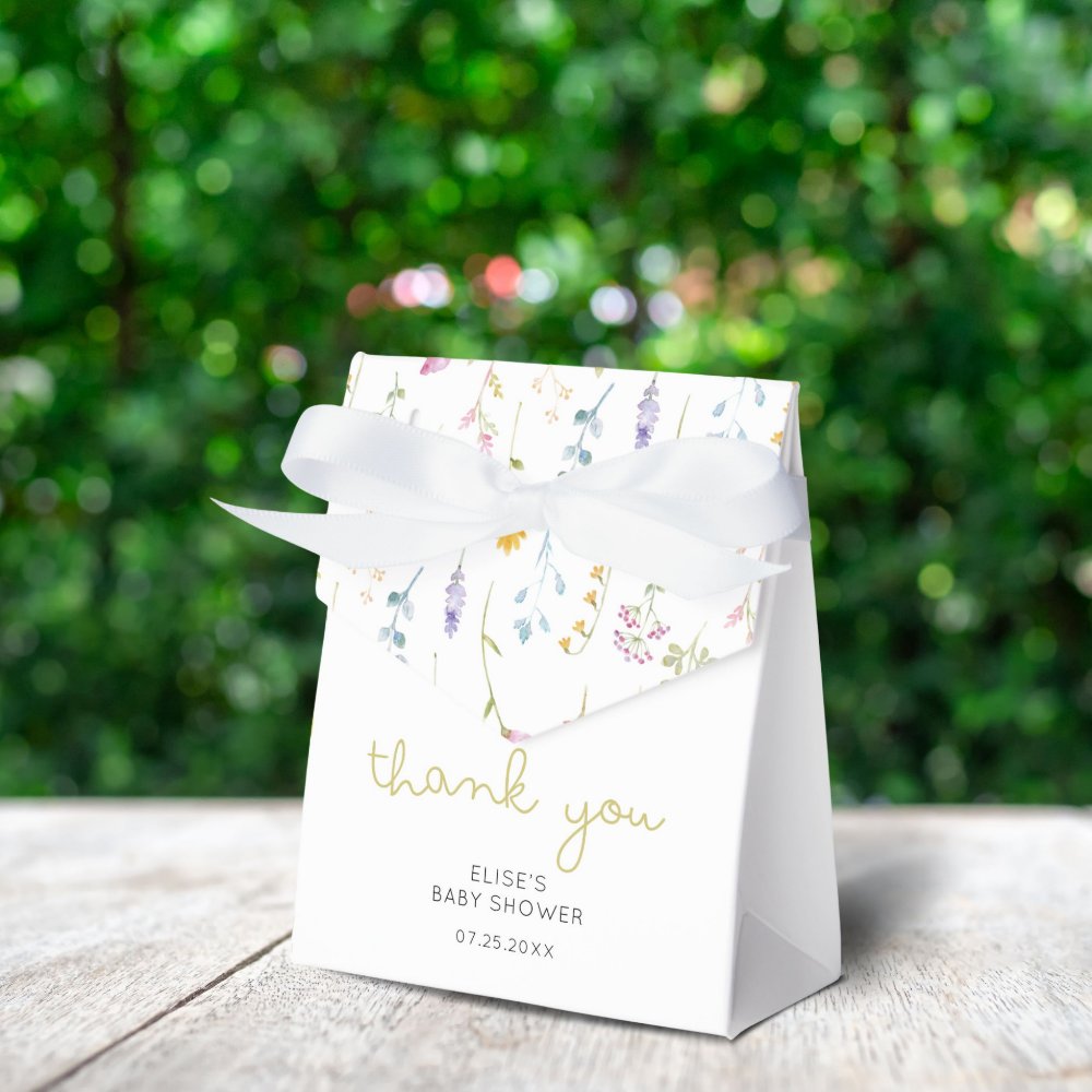 Wildflower Baby Shower Thank You  Favor Boxes