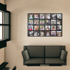 Custom 24 Photo Collage - Black - simple text Rug