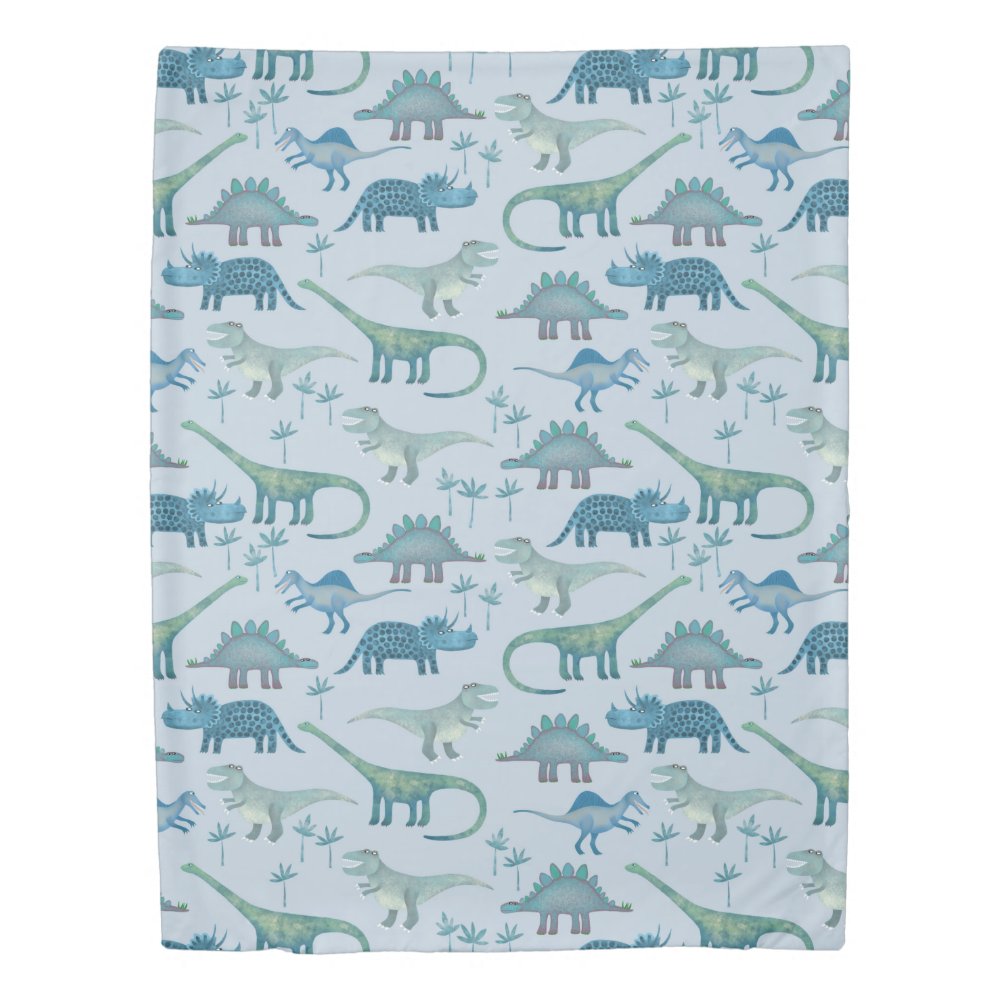 Dinosaur Pattern Blue Duvet Cover