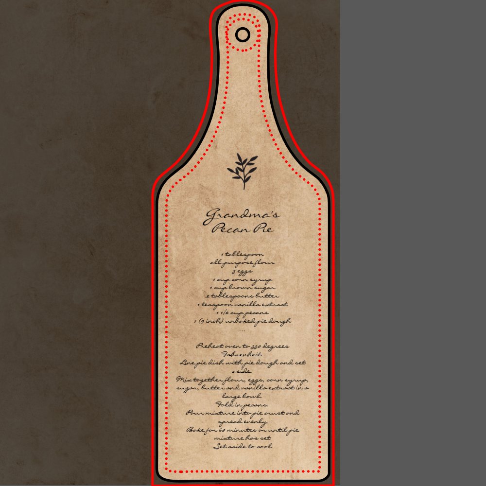 Family Recipe Keepsake Custom Text  Cutting Board