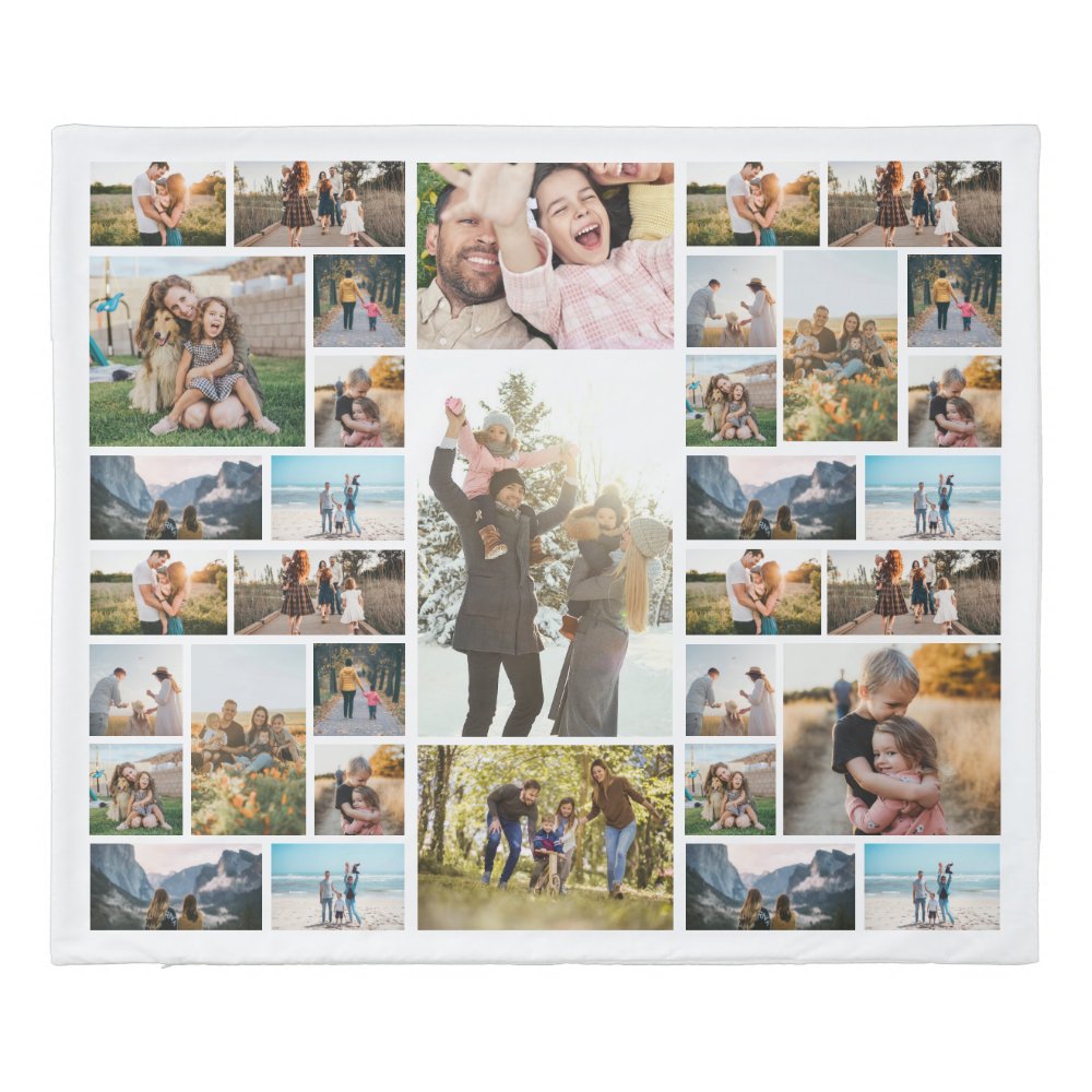 Personalized 35 Photo Collage Duvet Cover