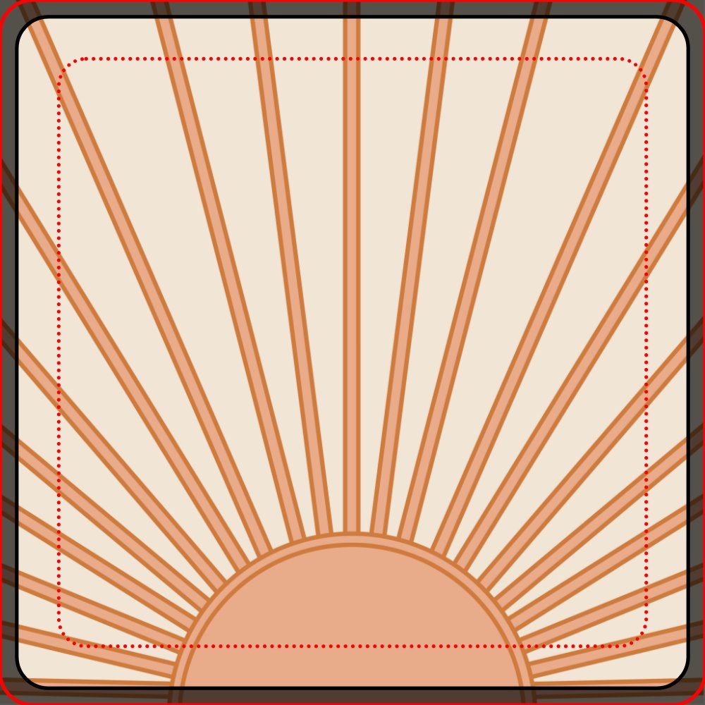 Sun Sunrise Earth Tones Terracotta Retro Sunshine Stone Coaster