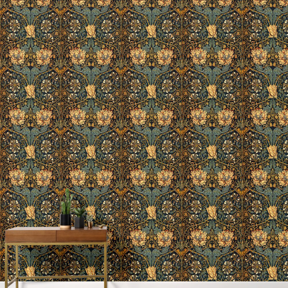 William Morris Honeysuckle Pattern Wallpaper
