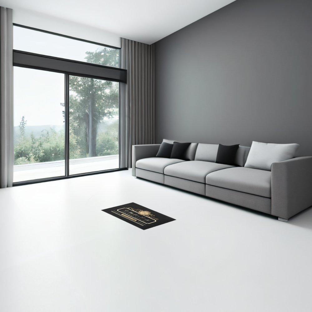 Elegant Family Home Gold Black Rug